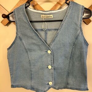 Luvamia Denim Blue Crop Top